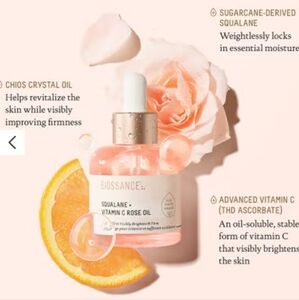 NIB $74 Biossance Squalane + Vitamin C Rose Oil full Size 30ml